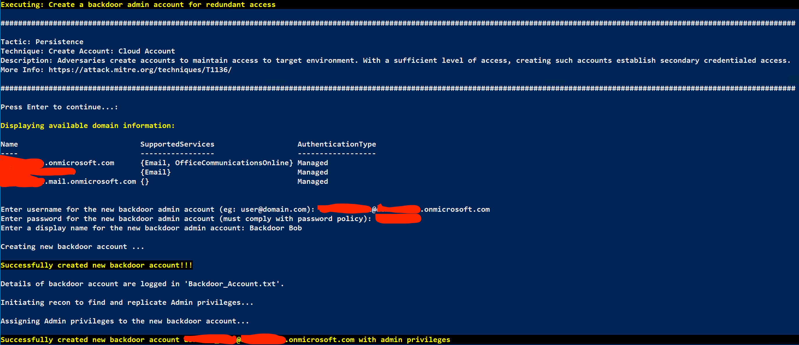 MAAD Backdoor Account