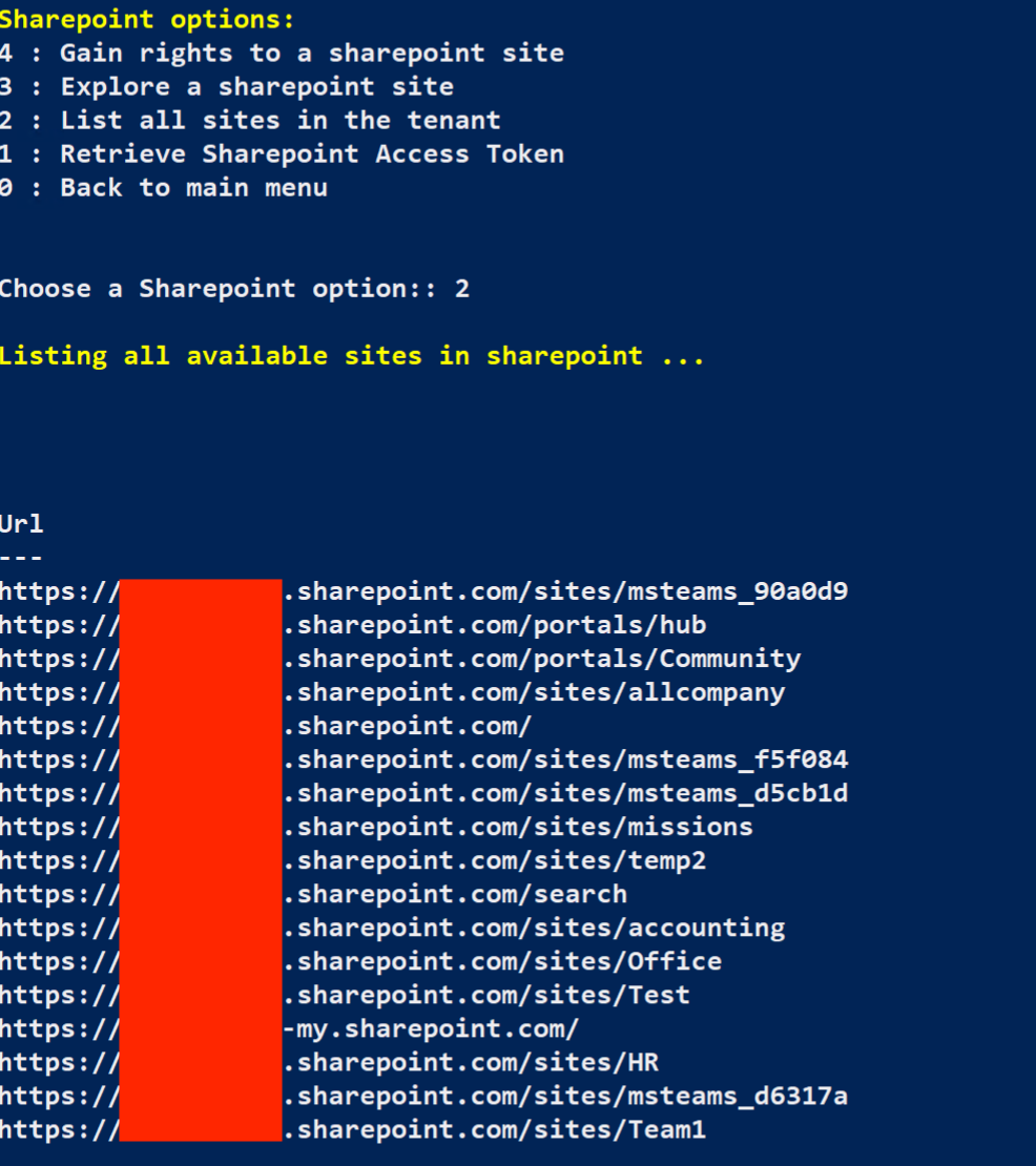 MAAD Sharepoint Site List
